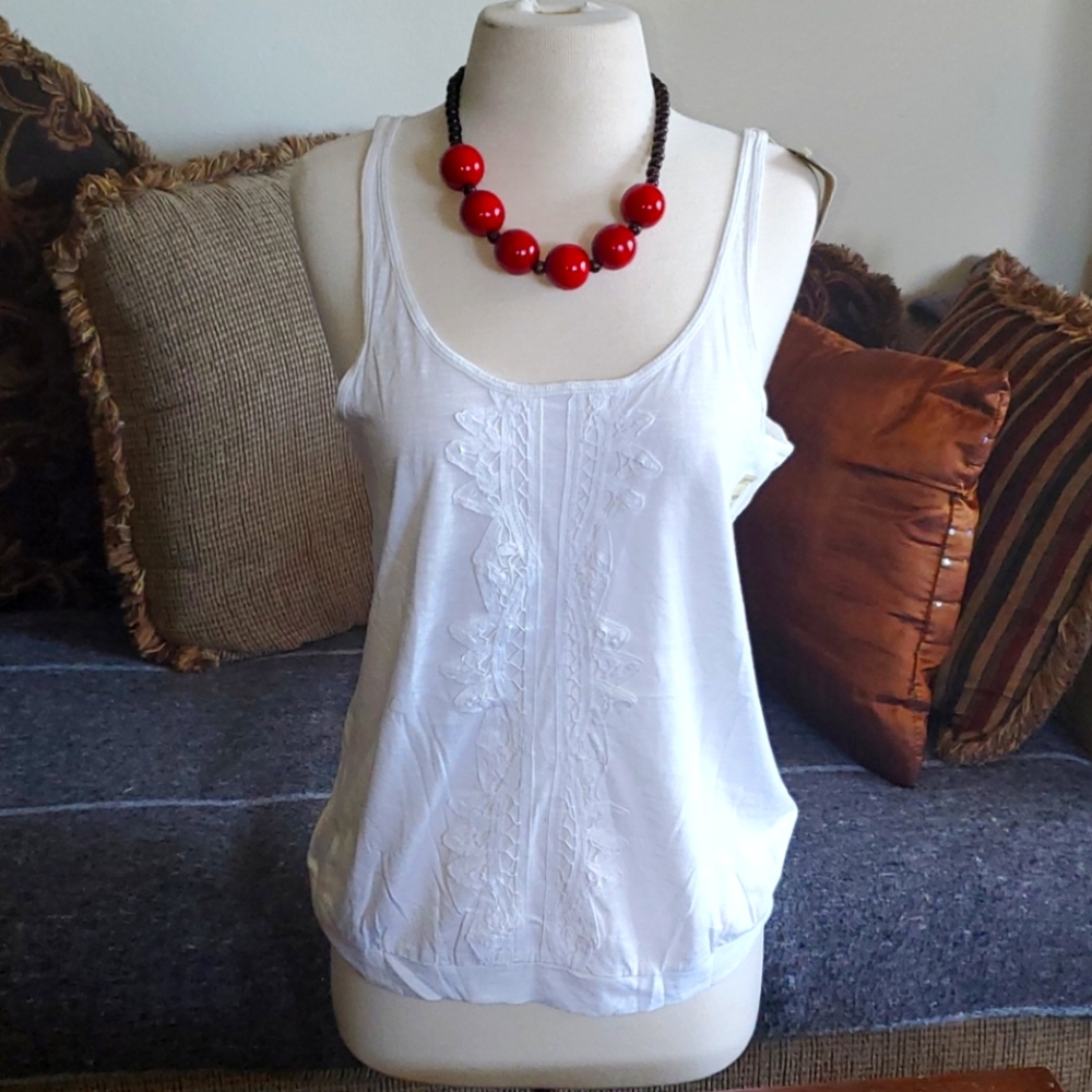NWT Women's White Tank/Camisole Top Sz M